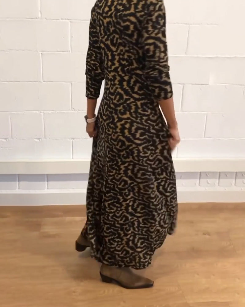 Elegancka maxi sukienka z długimi rękawami