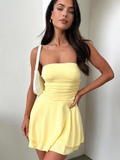 Sukienka Mini Bez Ramiączek – Letni Krój Bandeau Fit & Flare