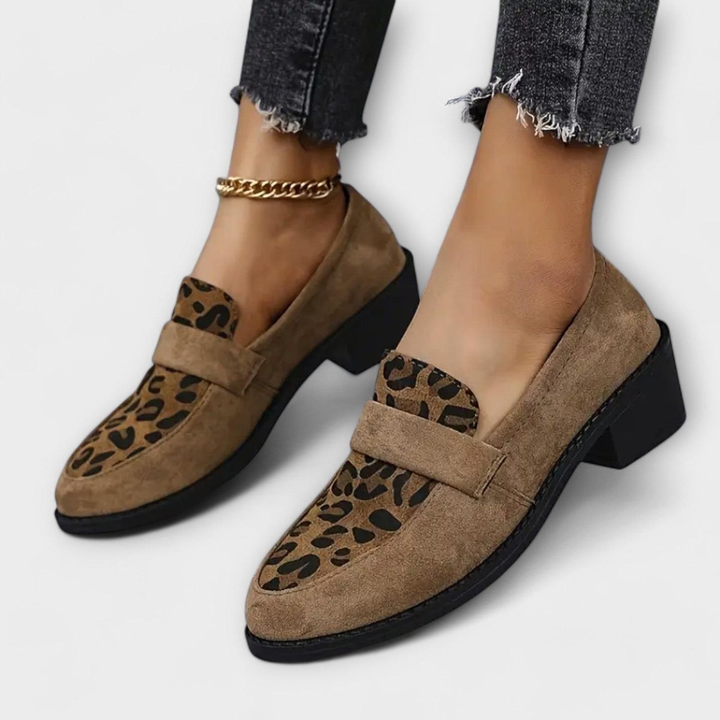 Eleganckie Damskie Buty z Printem w Lamparta