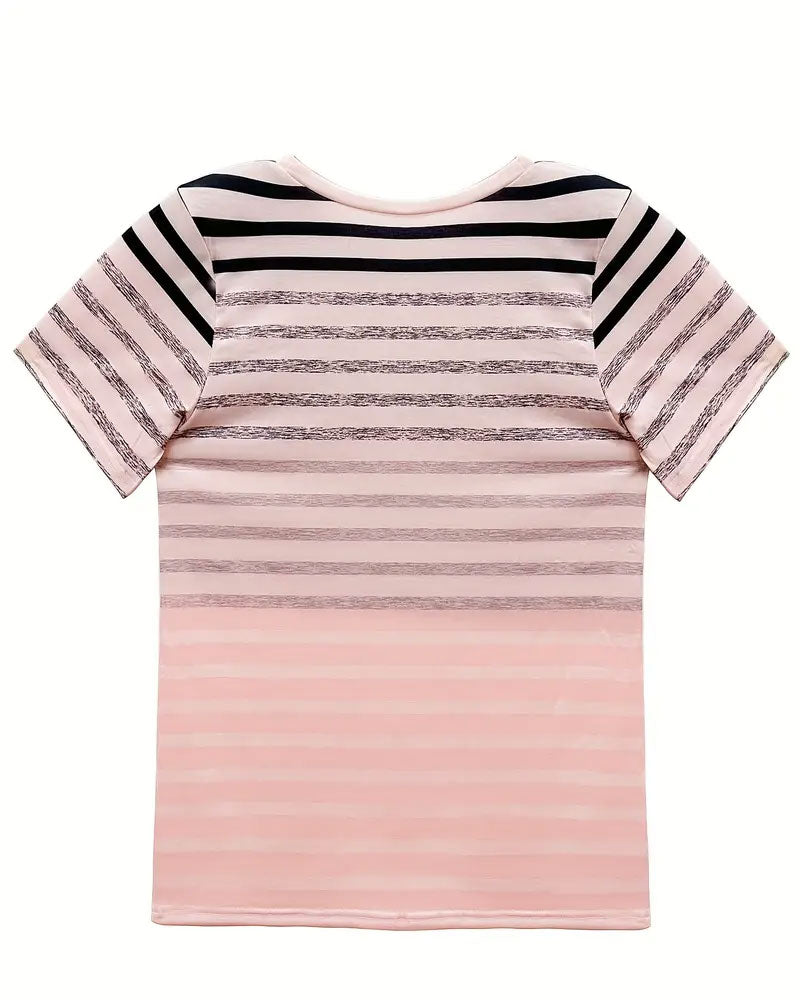 Kylie | Pasiasty T-shirt z Okrągłym Dekoltem