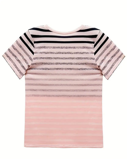 Kylie | Pasiasty T-shirt z Okrągłym Dekoltem