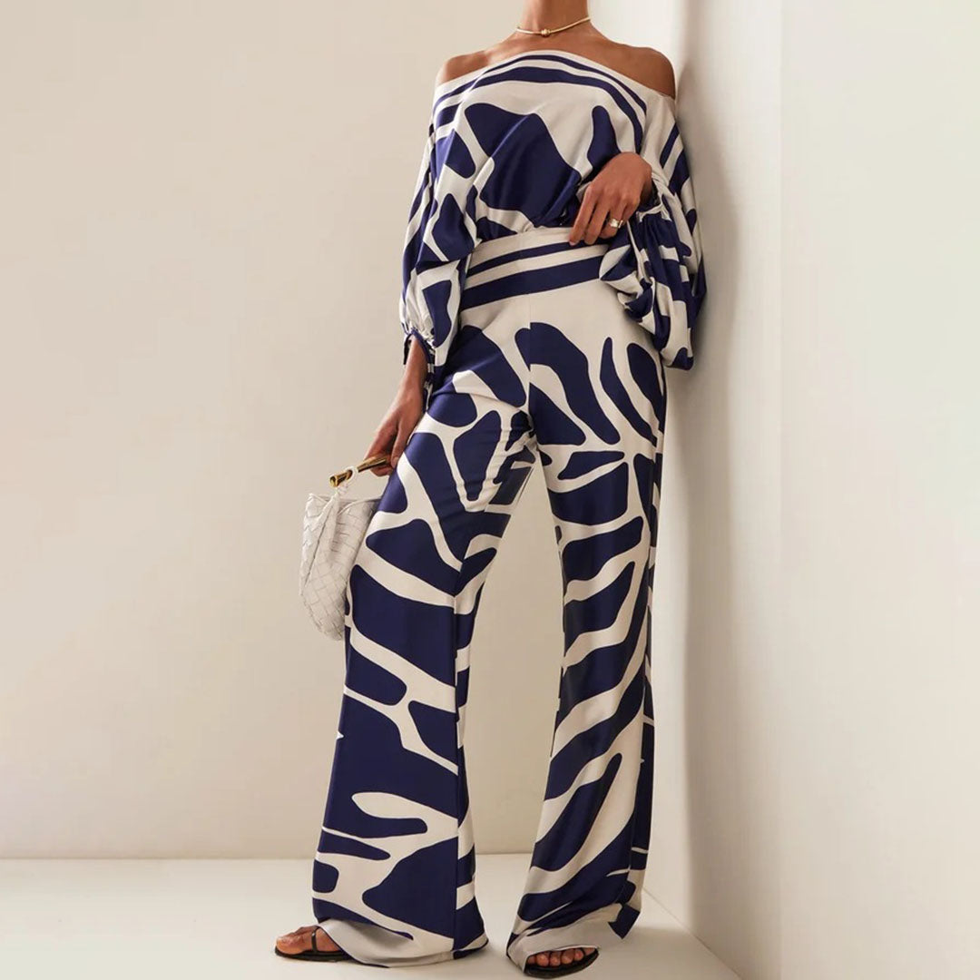 Lotte | Stylowy satynowy zestaw damski