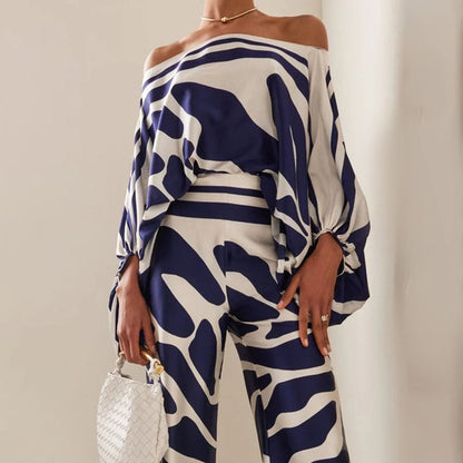 Lotte | Stylowy satynowy zestaw damski