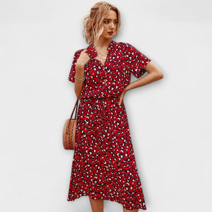 Florine - Midi Sukienka z Eleganckim Krojem