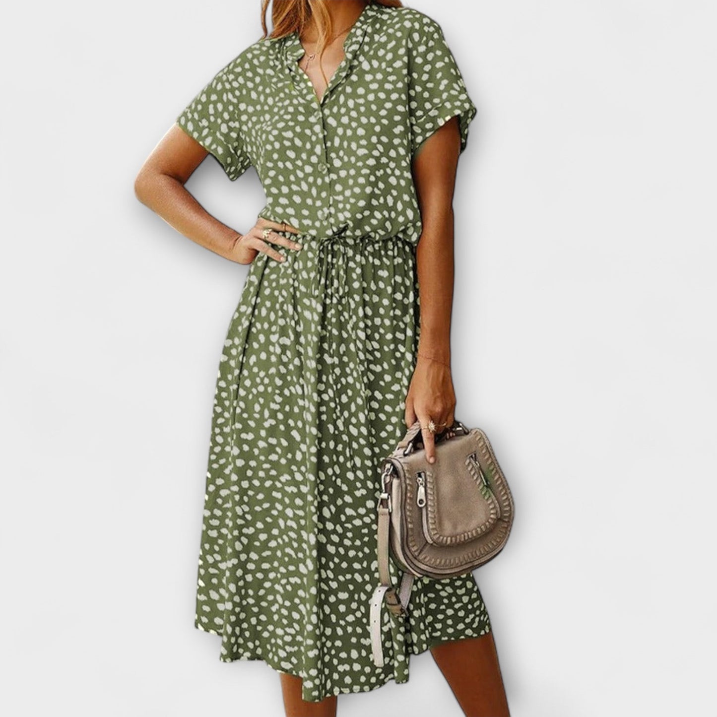 Florine - Midi Sukienka z Eleganckim Krojem