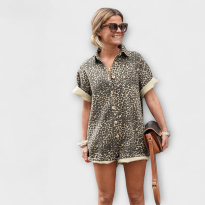 Nonette - Kombinezon Koszulowy w Panterkę