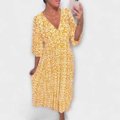 Jazlynn - Boho Sukienka w Kwiaty