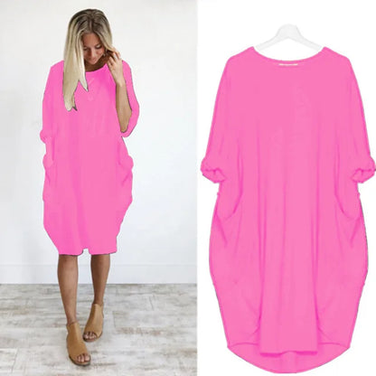 Caraf - Sukienka Maxi Plus Size z Kieszeniami