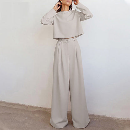 KAMIYAH - Elegancki dwuczęściowy zestaw palazzo