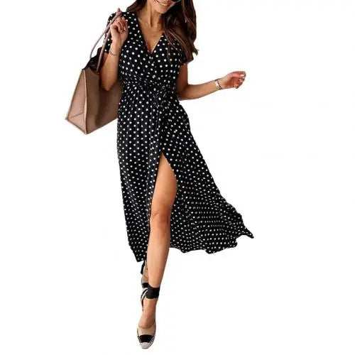 Eliza™ | Elegancka sukienka maxi w kropki