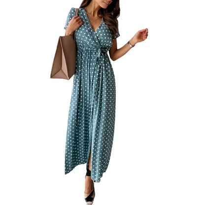 Eliza™ | Elegancka sukienka maxi w kropki