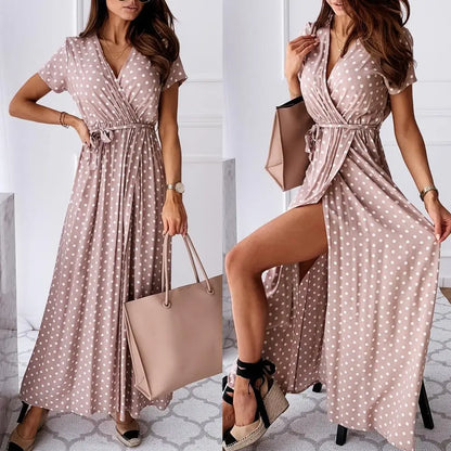 Eliza™ | Elegancka sukienka maxi w kropki