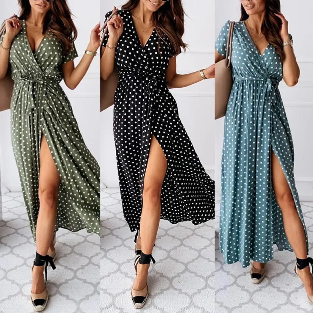 Eliza™ | Elegancka sukienka maxi w kropki