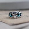 Regulowany pierścionek Good Luck Owl ze srebra i opalu