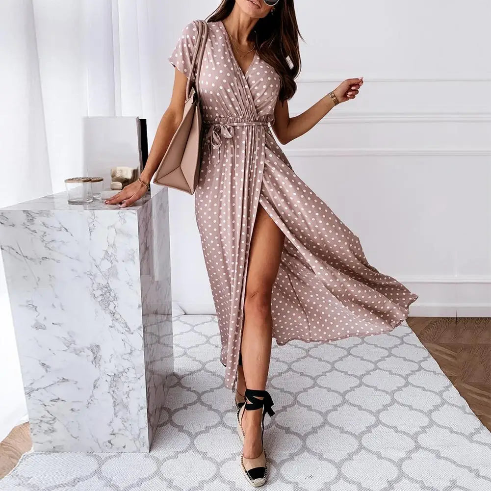 Eliza™ | Elegancka sukienka maxi w kropki