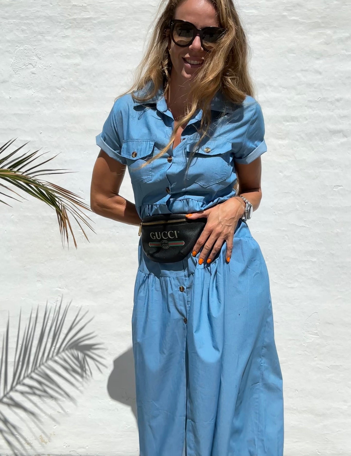 Skye | Długa sukienka z denimu