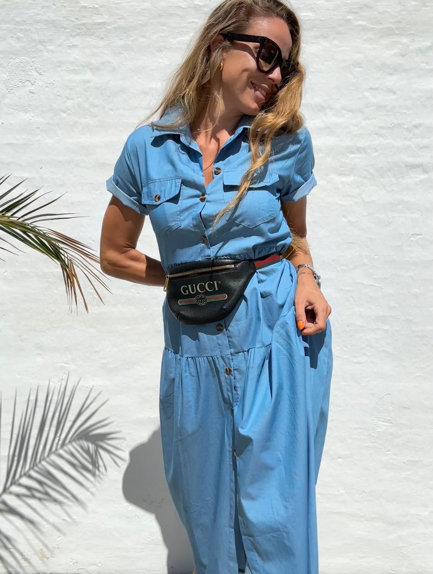 Skye | Długa sukienka z denimu