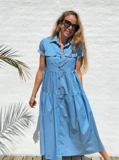 Skye | Długa sukienka z denimu