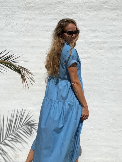 Skye | Długa sukienka z denimu