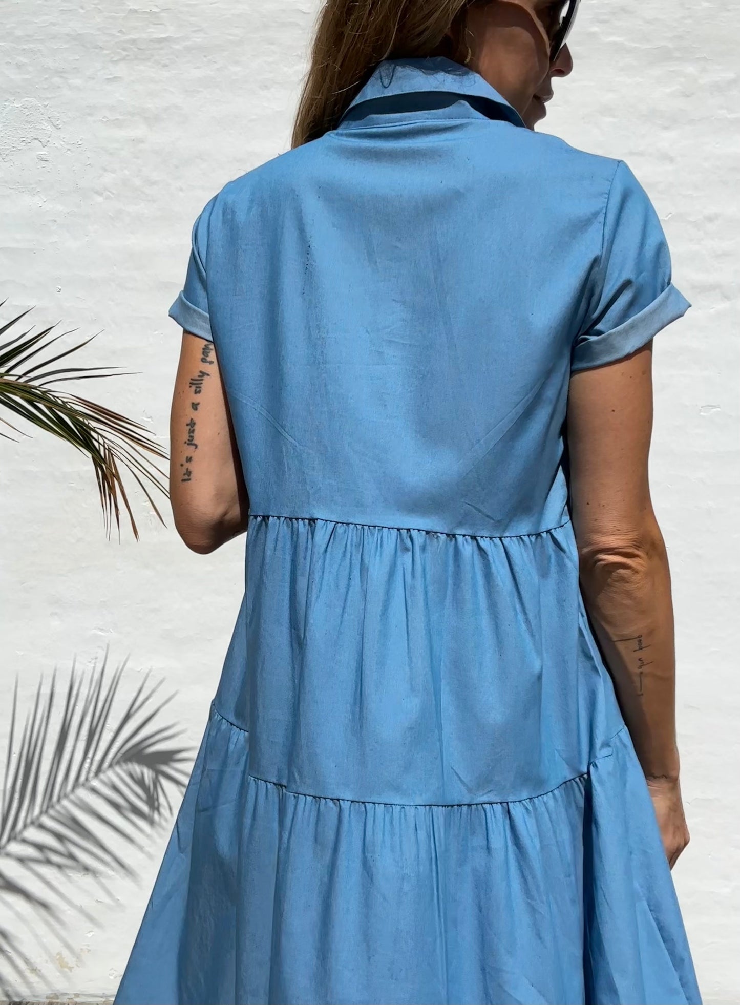 Skye | Długa sukienka z denimu