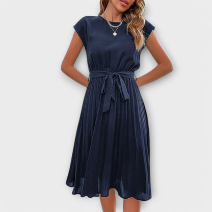 Claire - Krótki rękaw, plisowana, casualowa mini sukienka