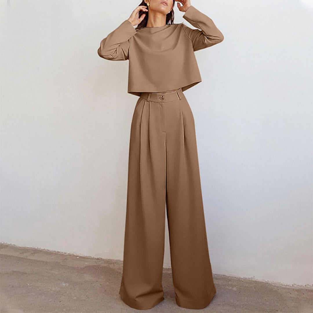 KAMIYAH - Elegancki dwuczęściowy zestaw palazzo