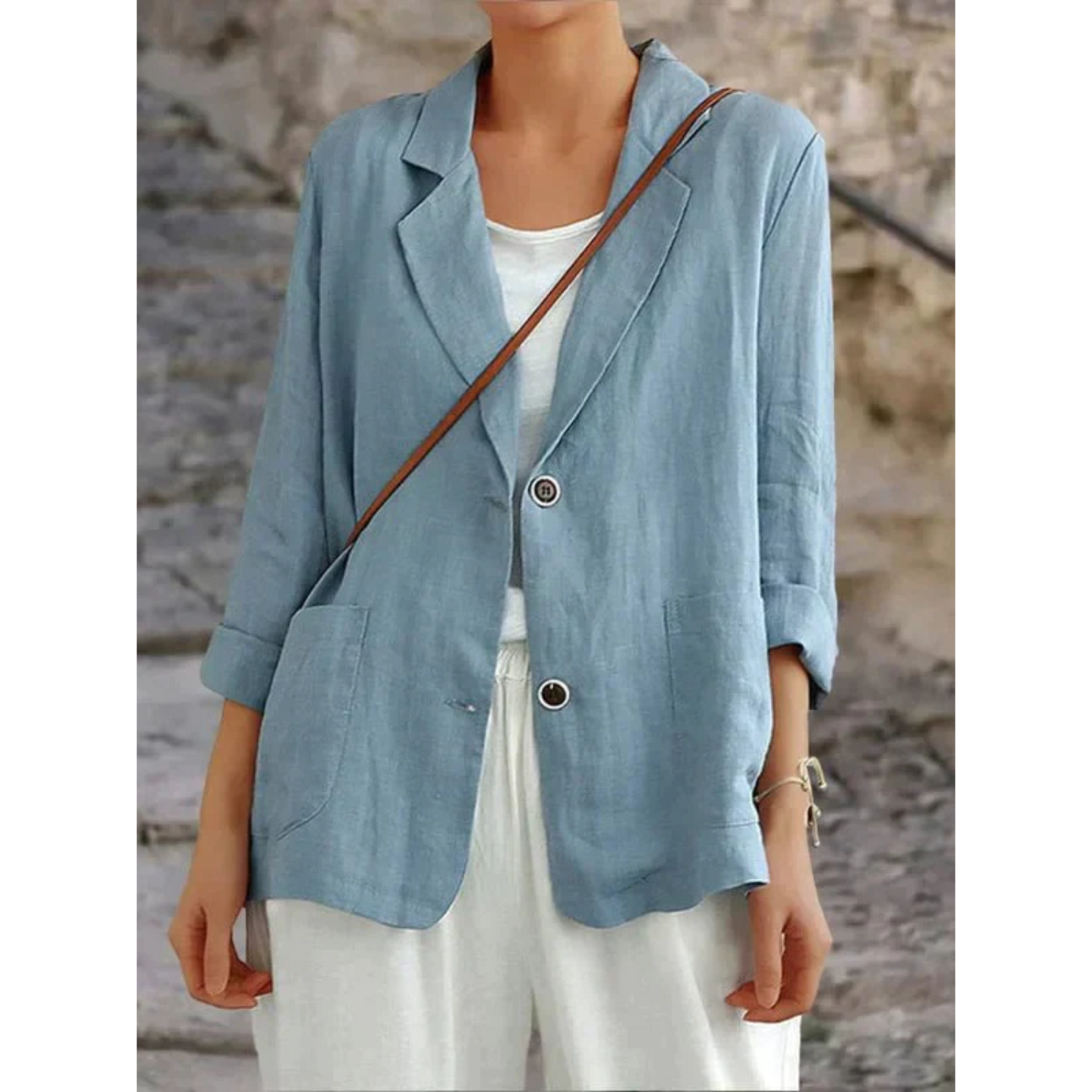 Esmée | Lnian blazer damski