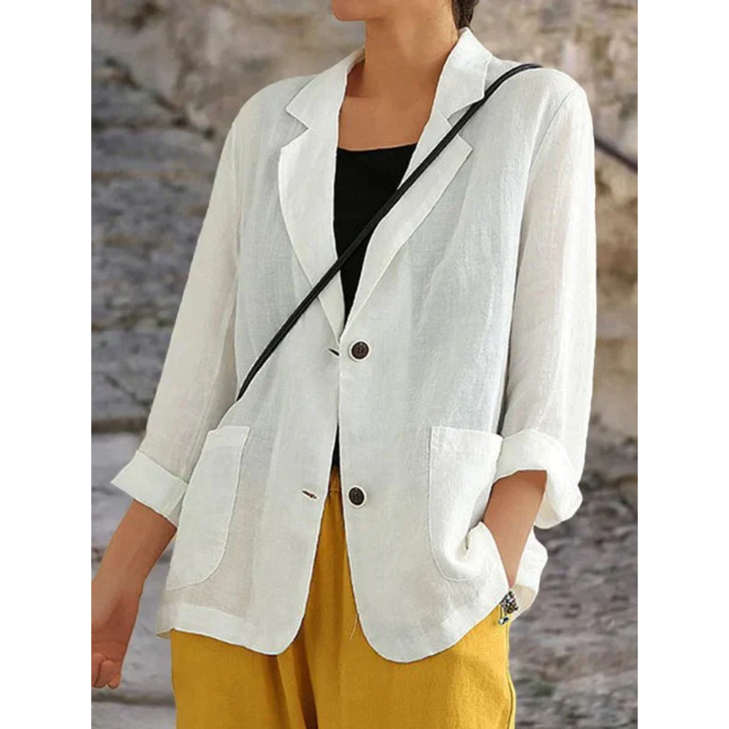 Esmée | Lnian blazer damski