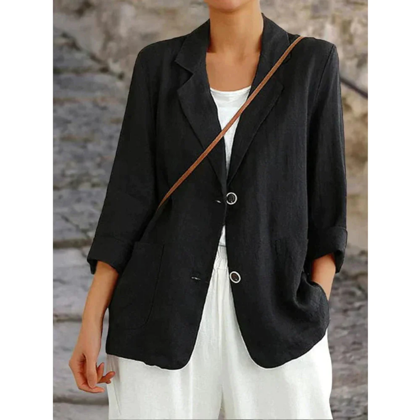 Esmée | Lnian blazer damski