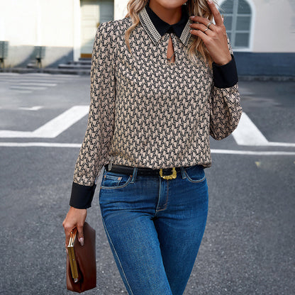 Casual top z kołnierzykiem