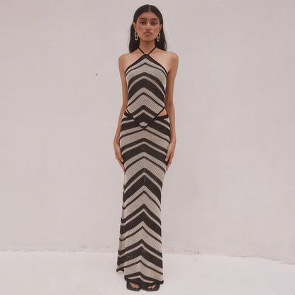 Sukienka damska – midi, bodycon, halter, geometryczne wzory