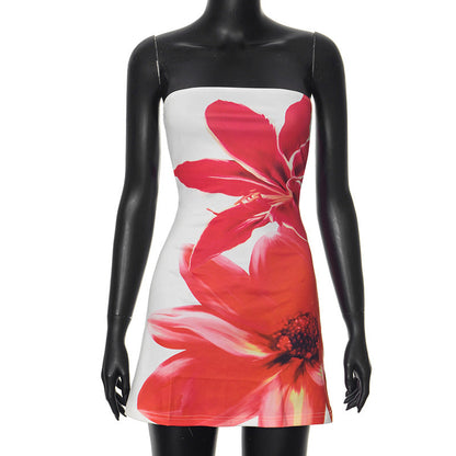 Sukienka damska – mini bez ramiączek w stylu bodycon