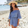 Sukienka damska – mini off-shoulder z ruchomymi rękawami