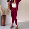 Casual sweter-vest z żakardowym wzorem, dwuczęściowy zestaw