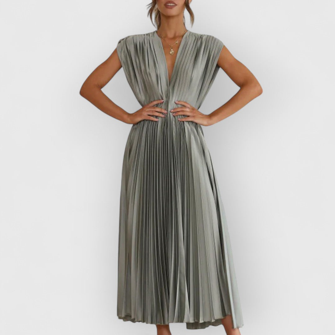 Vivica | Sukienka maxi premium z weluru