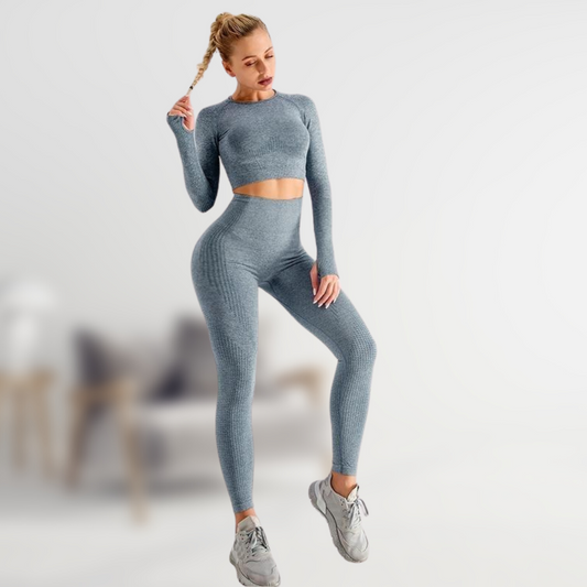 5-częściowy zestaw sportowy | Damskie topy i legginsy sportowe z wysokim stanem