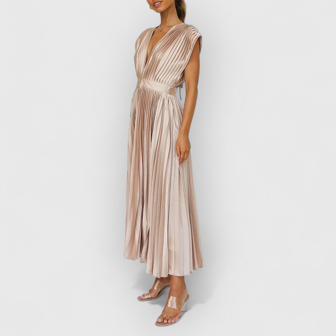 Vivica | Sukienka maxi premium z weluru