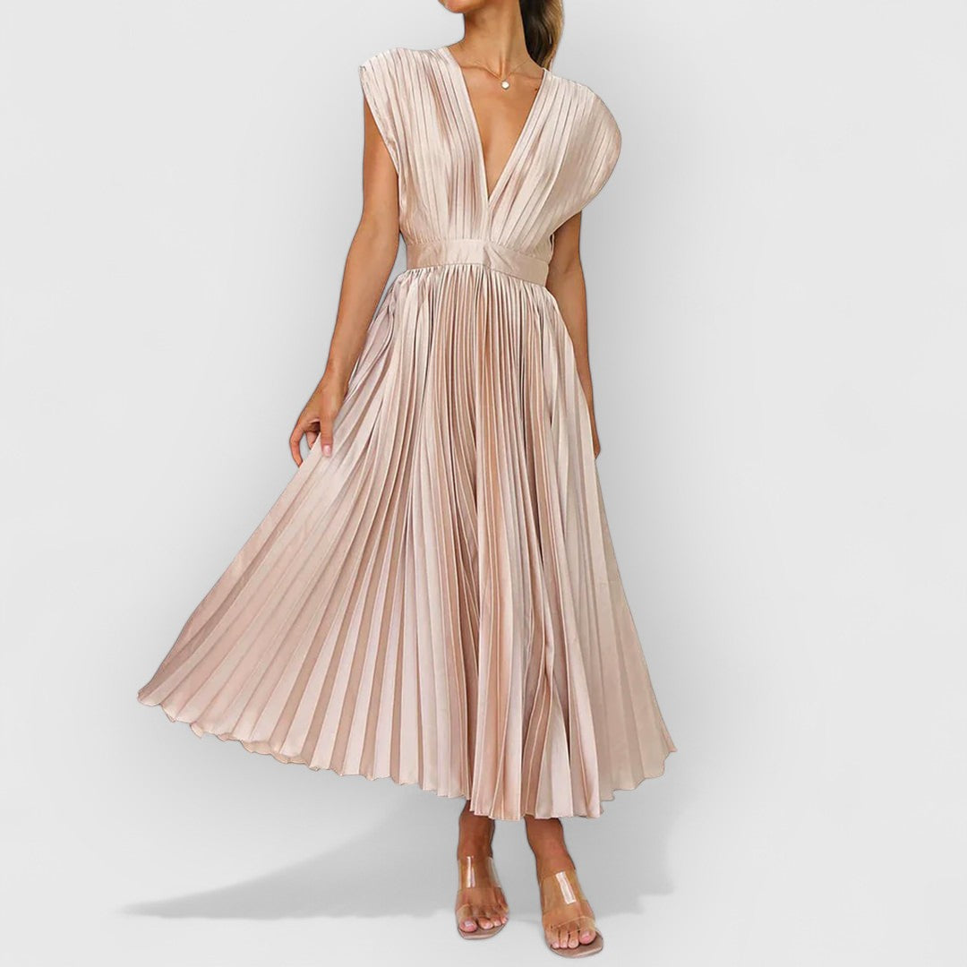 Vivica | Sukienka maxi premium z weluru