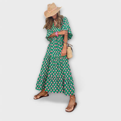 Elegancka Geometryczna Sukienka Maxi