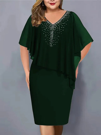 Beate™ | Elegancka Sukienka z Kaskadowymi Klejnotami