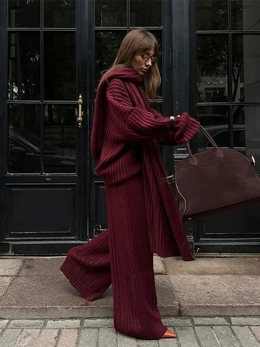 Katharina™ | Przytulny swetrowy zestaw w prążki