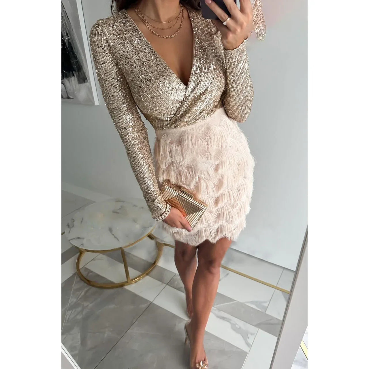 Lena™ | Błyszcząca Sukienka Bodycon