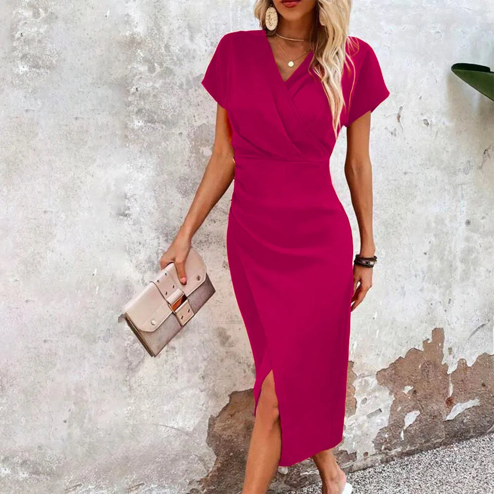 Krótkie Casual Sukienka Mini dla Damskiej z Dekoltem w Kształcie V