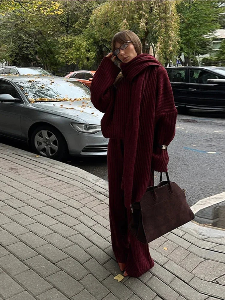 Katharina™ | Przytulny swetrowy zestaw w prążki