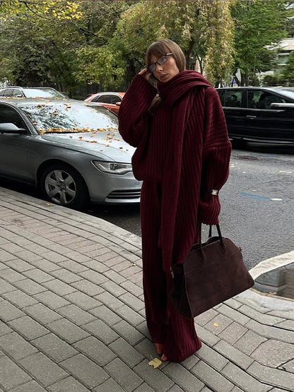Katharina™ | Przytulny swetrowy zestaw w prążki