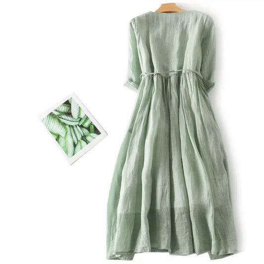 Suz | Elegancka sukienka lniana