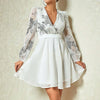 Emilia™ | Sukienka z haftem kwiatowym z chiffon