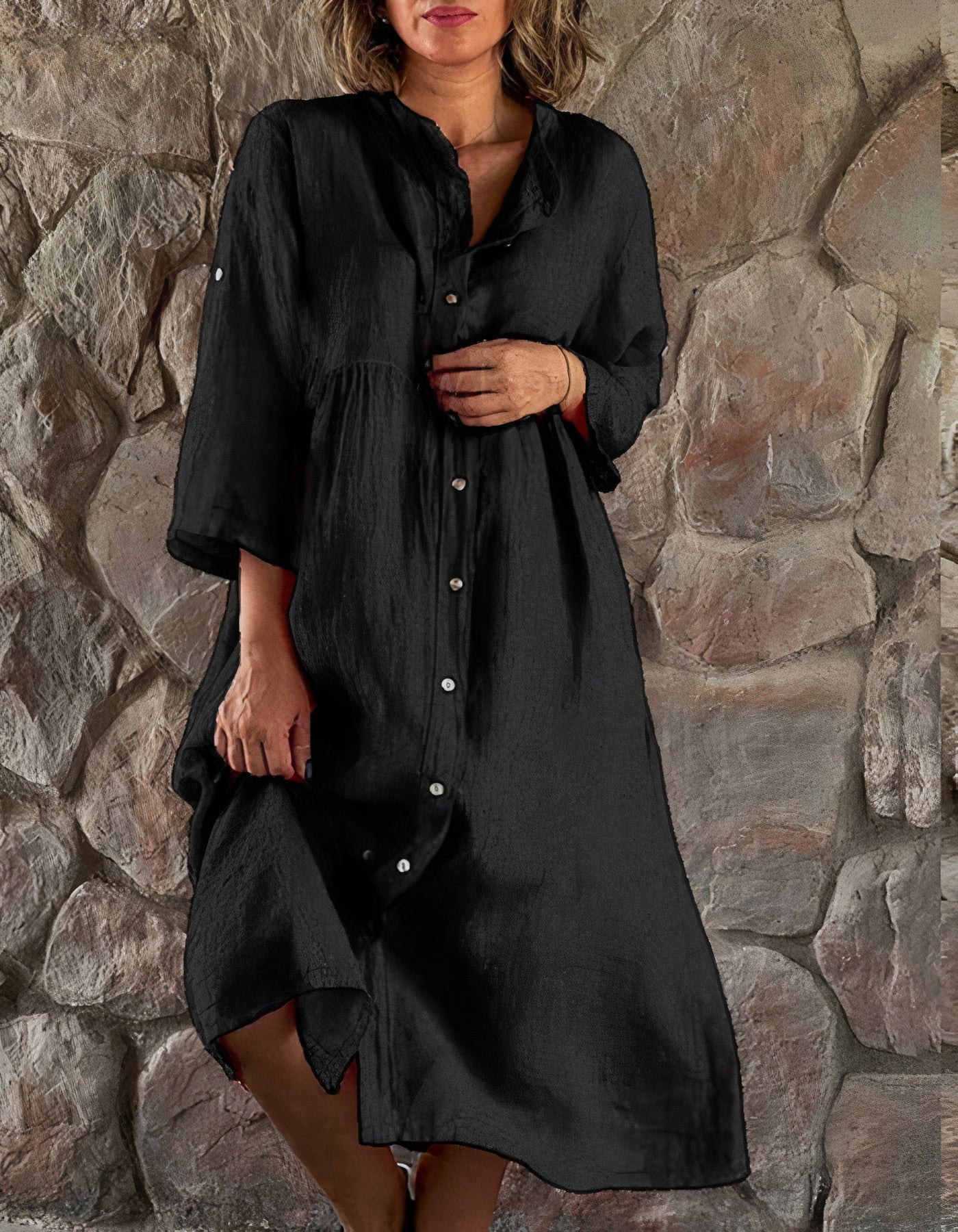 SKYE - Sukienka plażowa z bawełny i lnu