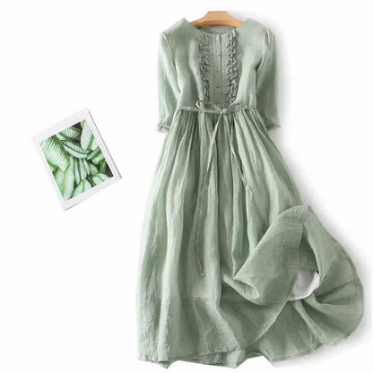 Suz | Elegancka sukienka lniana