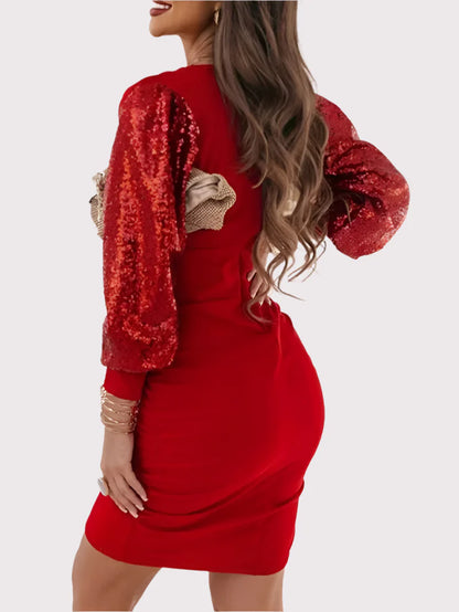 Sophie™ | Elegancka sukienka na przyjęcie z rękawami z cekinów